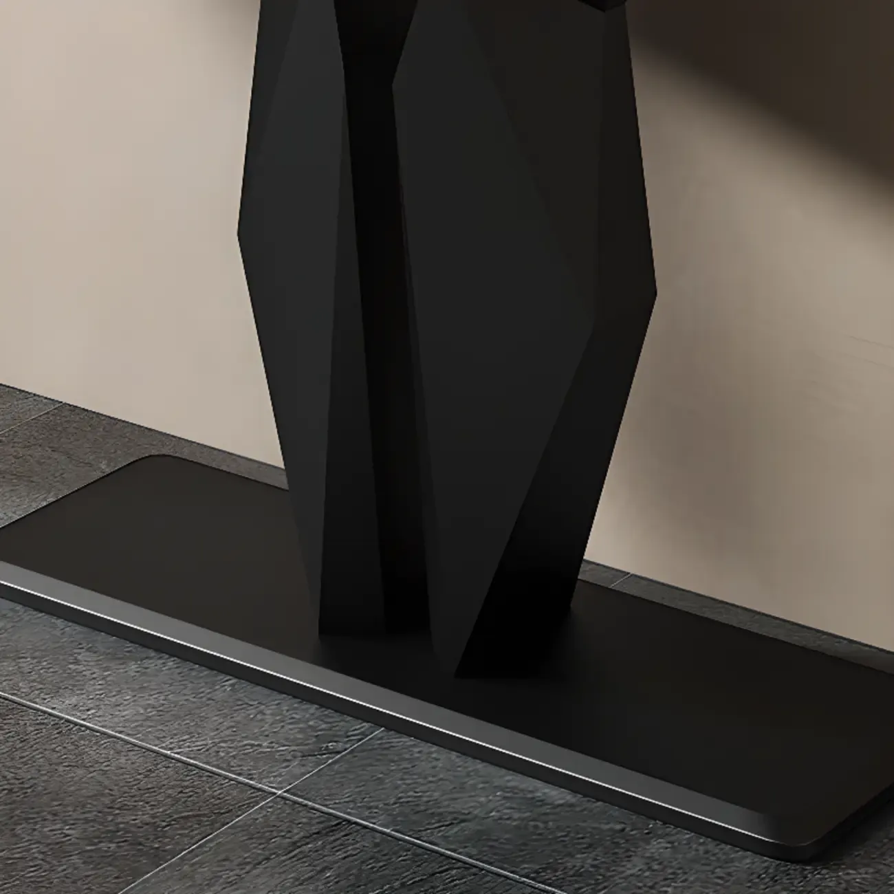 Modern Rectangular Wooden Console Table with Pedestal Base Image - 13