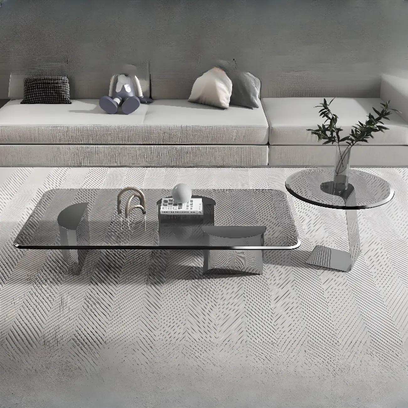 Modern Glass Black Rectangular Coffee Table with Simple Style Image - 1 | homeyfad