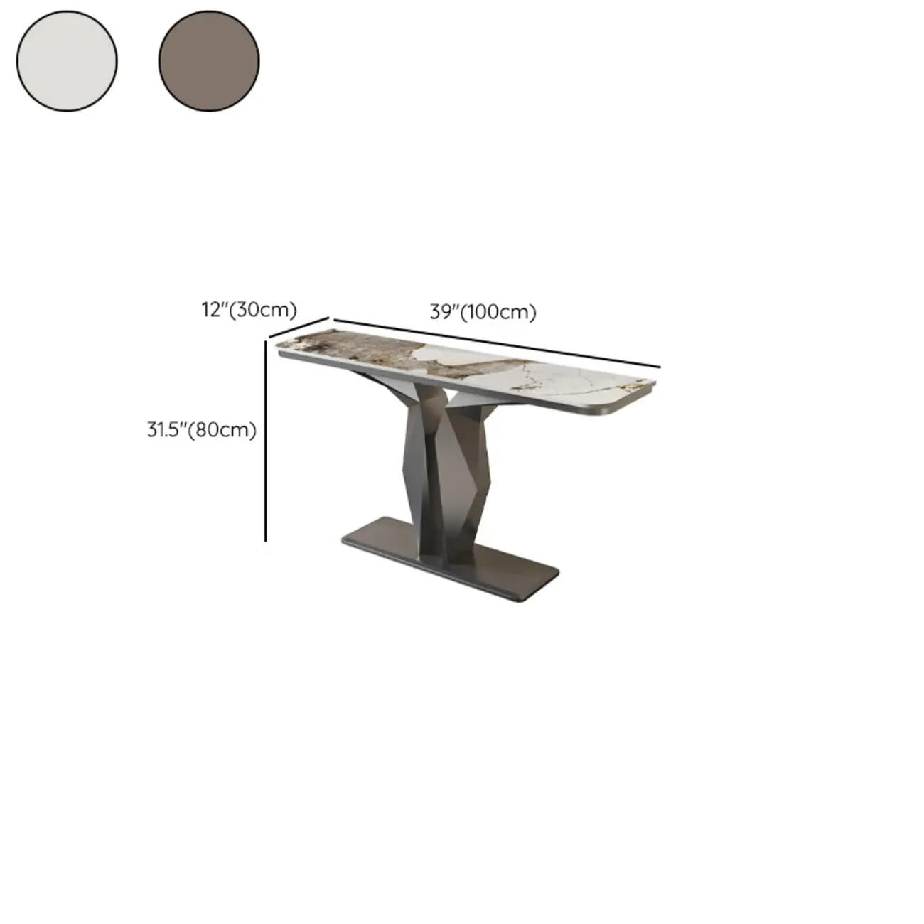 Modern Rectangular Wooden Console Table with	Pedestal Base Image - 17 | homeyfad