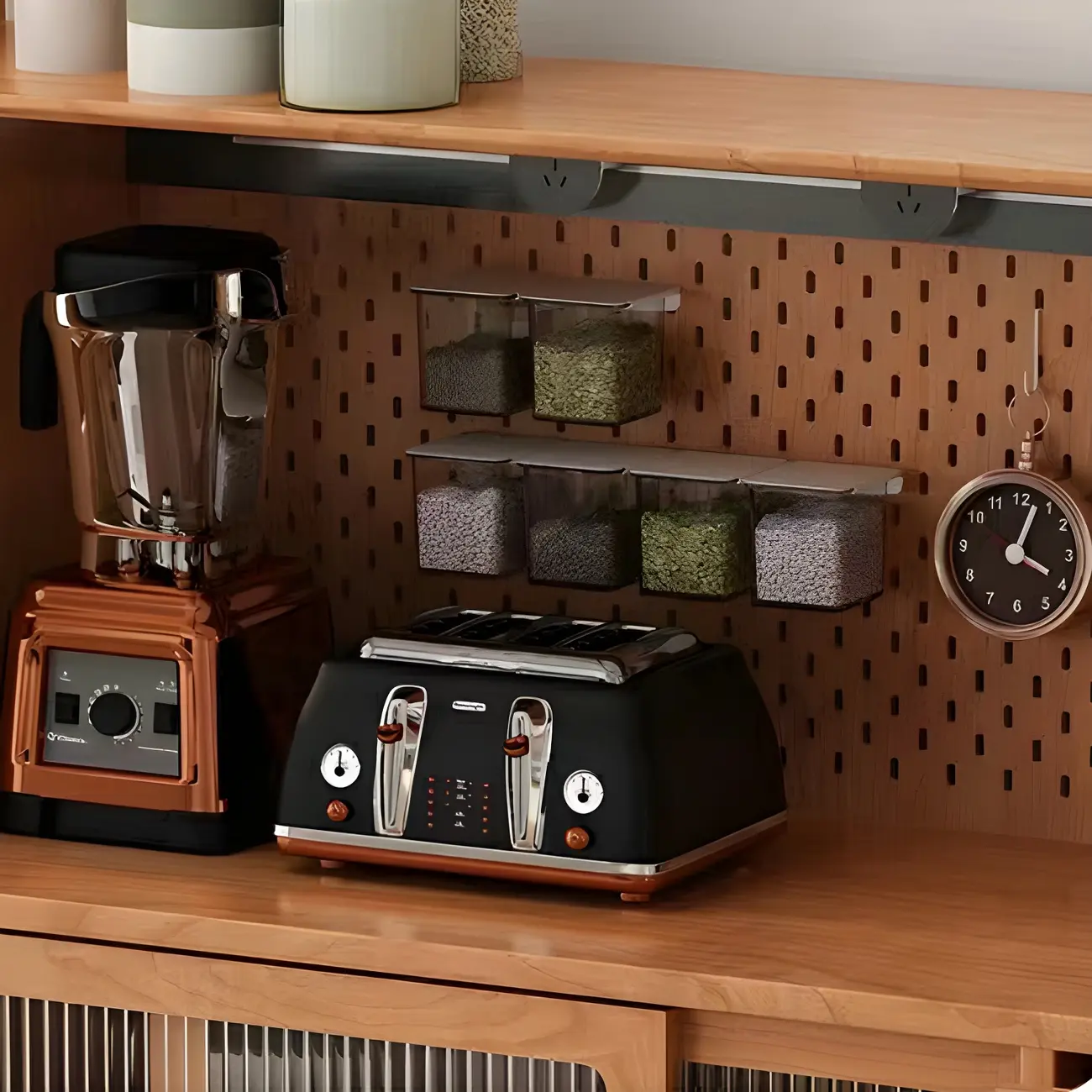 Scandinavian Natural Wood Sideboard with Shelf & Drawer Image - 9 | homeyfad