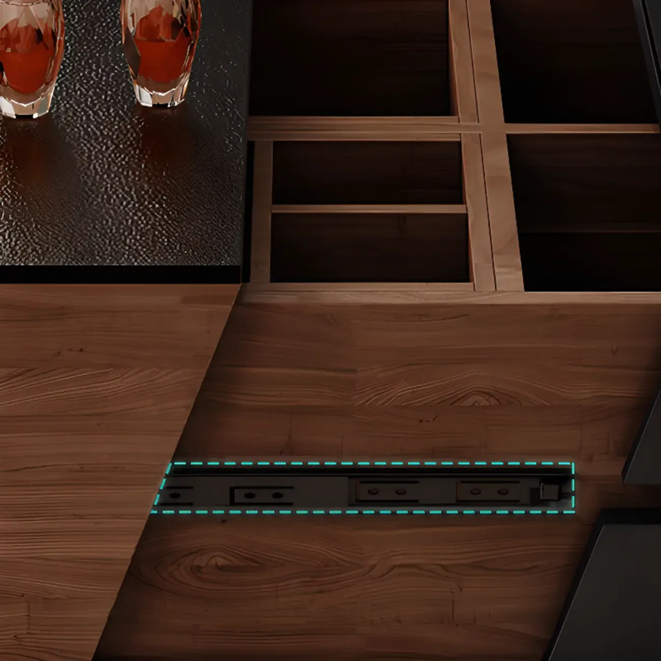 Modern Wood Lift-Top Coffee Table Cabinet, Rectangular Design  Image - 8