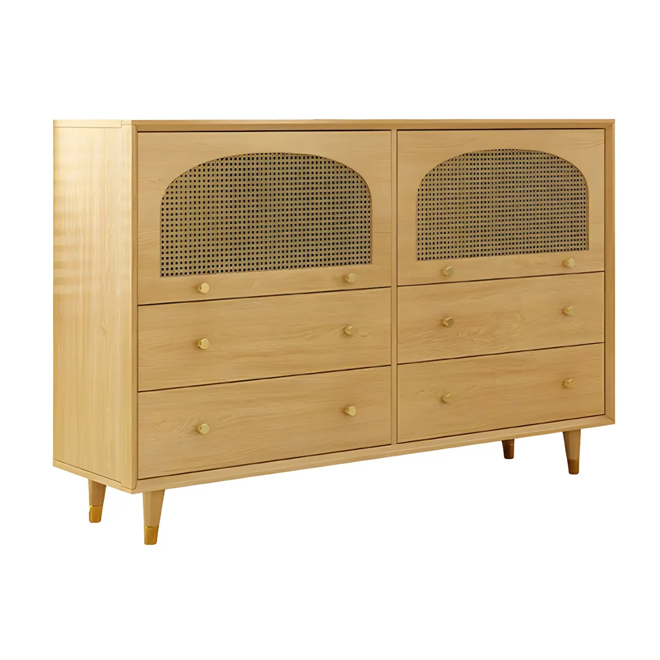 Oriental Wooden Sideboard with Drawers in Brown Image - 9 | homeyfad