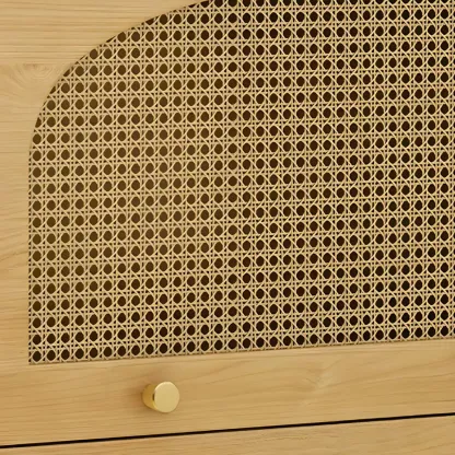 Oriental Wooden Sideboard with Drawers in Brown Image - 12