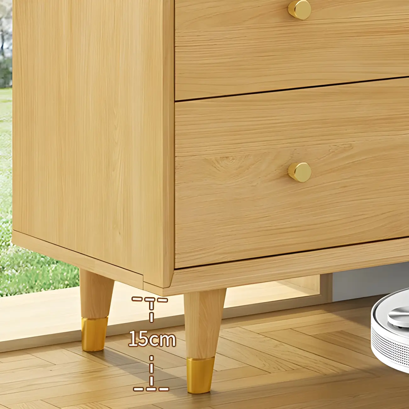 Oriental Wooden Sideboard with Drawers in Brown Image - 14 | homeyfad