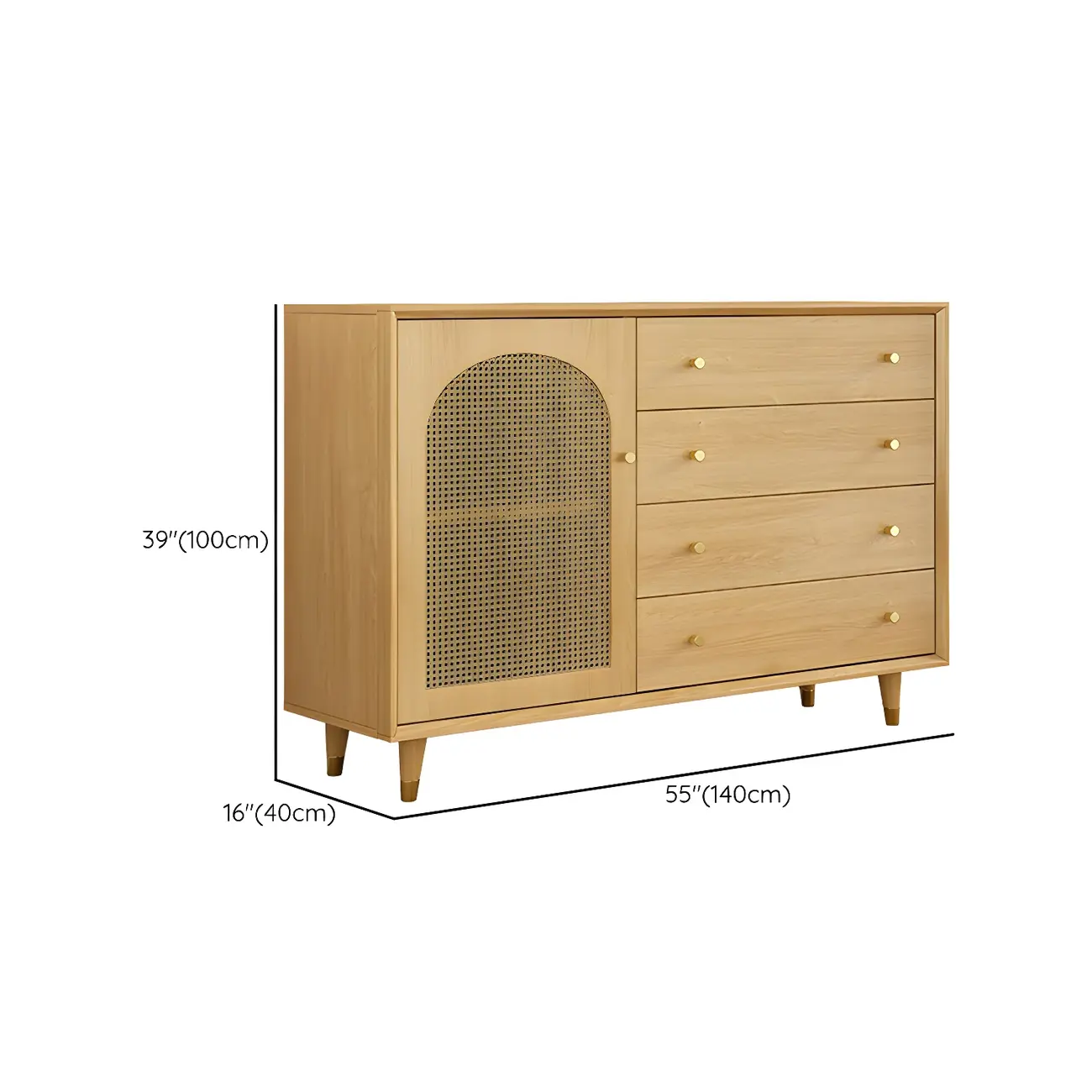 Oriental Wooden Sideboard with Drawers in Brown Image - 20 | homeyfad