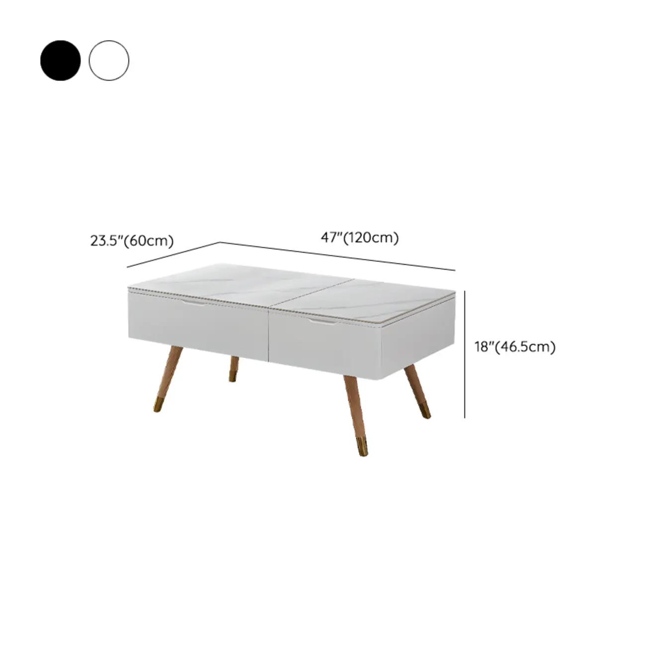 4-Legs Modern Wood White Lift-top Coffee Table with Storage Image - 13 | homeyfad