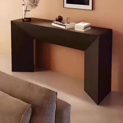 Modern Stone Top Wooden Base Console Table | HomeyFad Image - 1