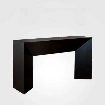 Modern Stone Top Wooden Base Console Table | HomeyFad Image - 5