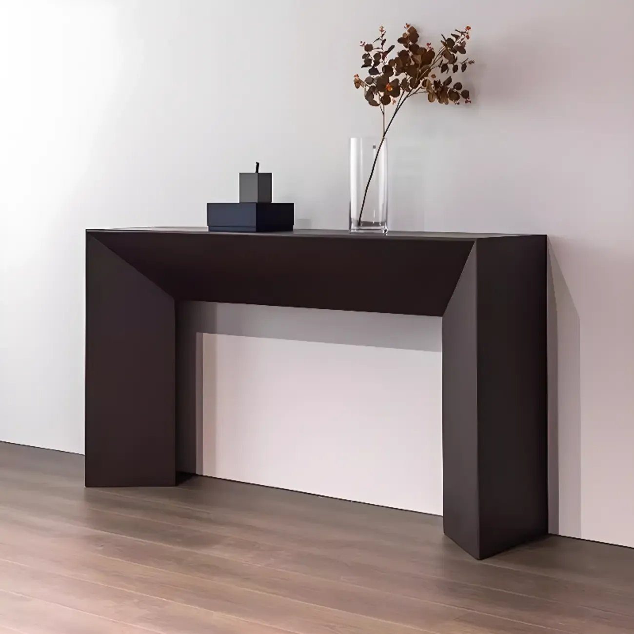 Modern Stone Top Wooden Base Console Table | HomeyFad Image - 6