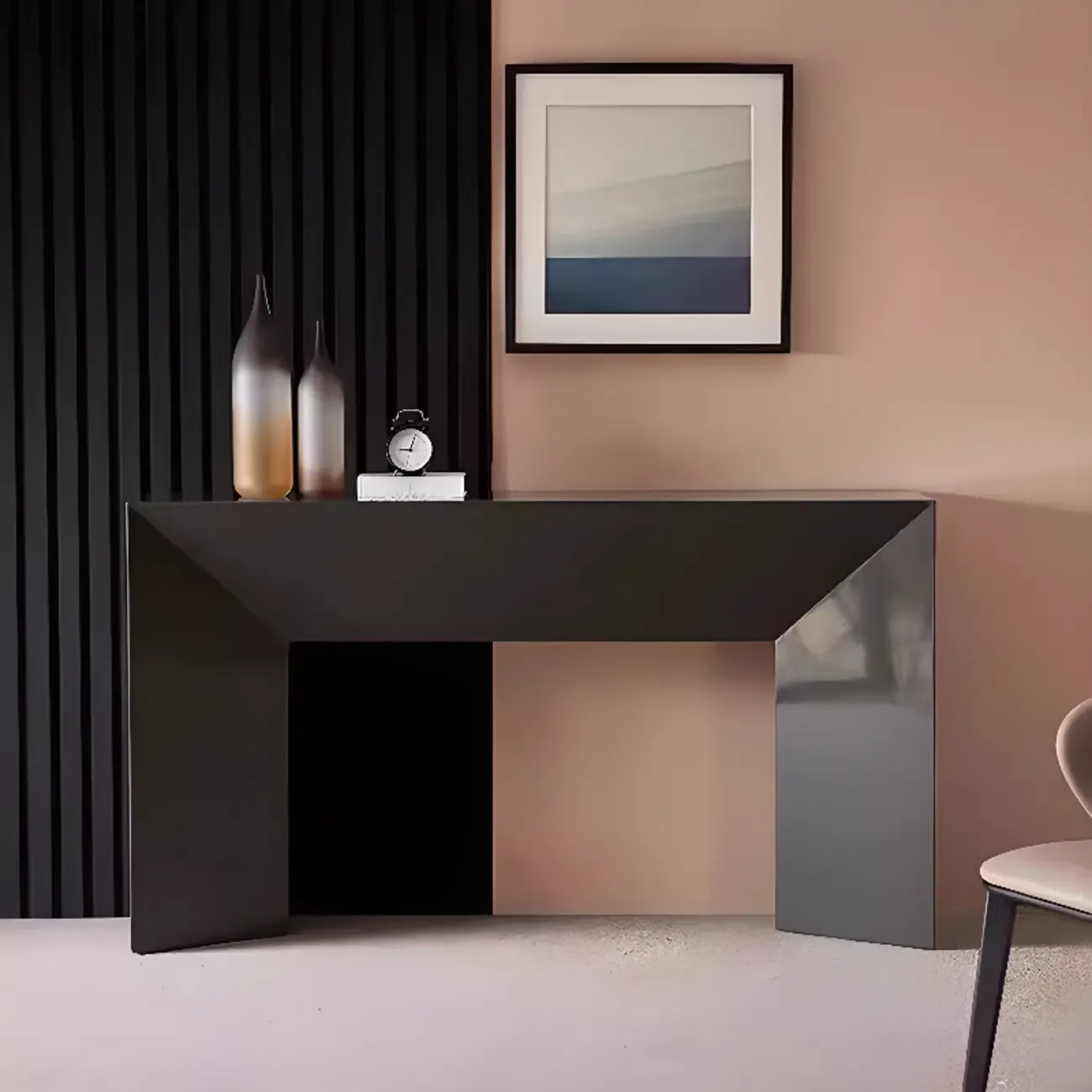 Modern Stone Top Wooden Base Console Table | HomeyFad Image - 8