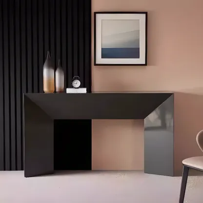 Modern Stone Top Wooden Base Console Table | HomeyFad Image - 8