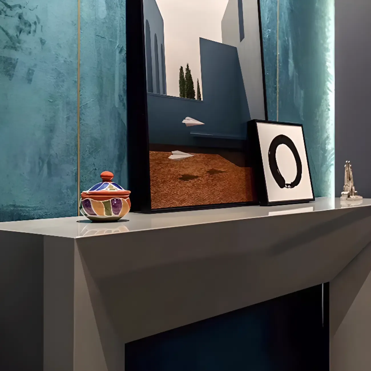 Modern Stone Top Wooden Base Console Table | HomeyFad Image - 12