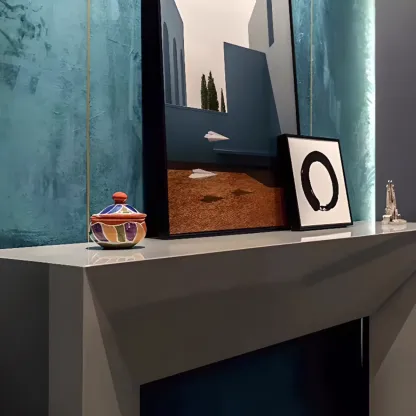 Modern Stone Top Wooden Base Console Table | HomeyFad Image - 12