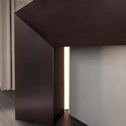 Modern Stone Top Wooden Base Console Table | HomeyFad Image - 13