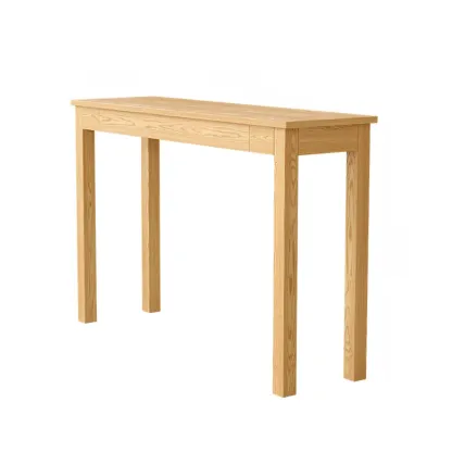 Modern Ash Wood Console Table with Drawer Image - 2