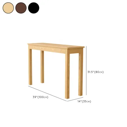 Modern Ash Wood Console Table with Drawer Image - 12