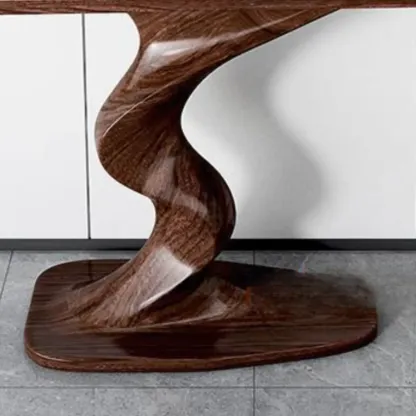 Modern Ash Wood Console Table with Sculptural Base Image - 8
