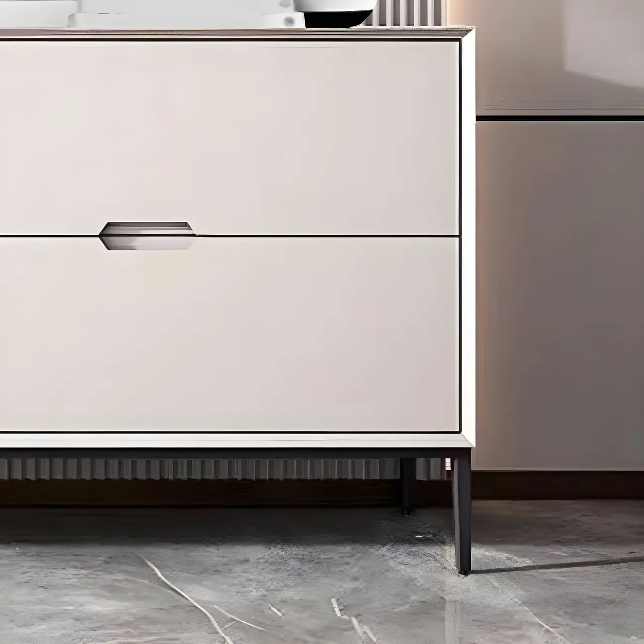 Glam Geometric Wooden Buffet Table with Storage Image - 7 | homeyfad