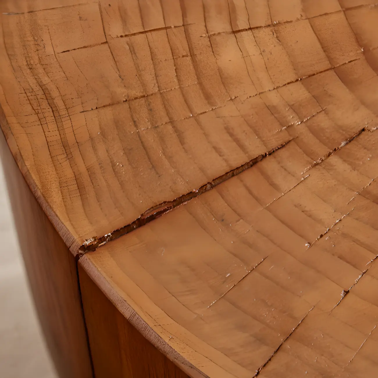 Rustic Solid Wooden Round Coffee Table with Natural Finish Image - 9 | homeyfad