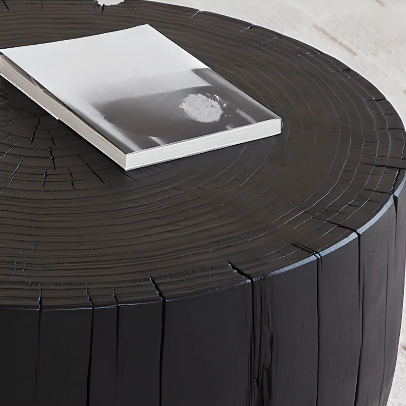 Rustic Solid Wooden Round Coffee Table with Natural Finish Image - 11 | homeyfad