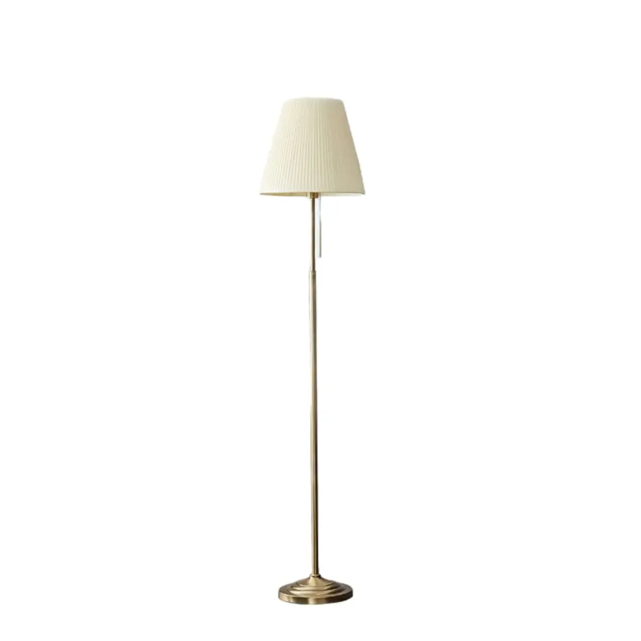 Modern Floor Lamp with Beige Fabric Lamp Shade for Living Room Image - 5