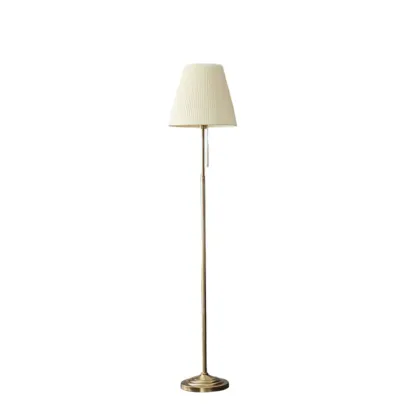 Modern Floor Lamp with Beige Fabric Lamp Shade for Living Room Image - 5