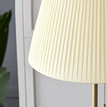 Modern Floor Lamp with Beige Fabric Lamp Shade for Living Room Image - 6