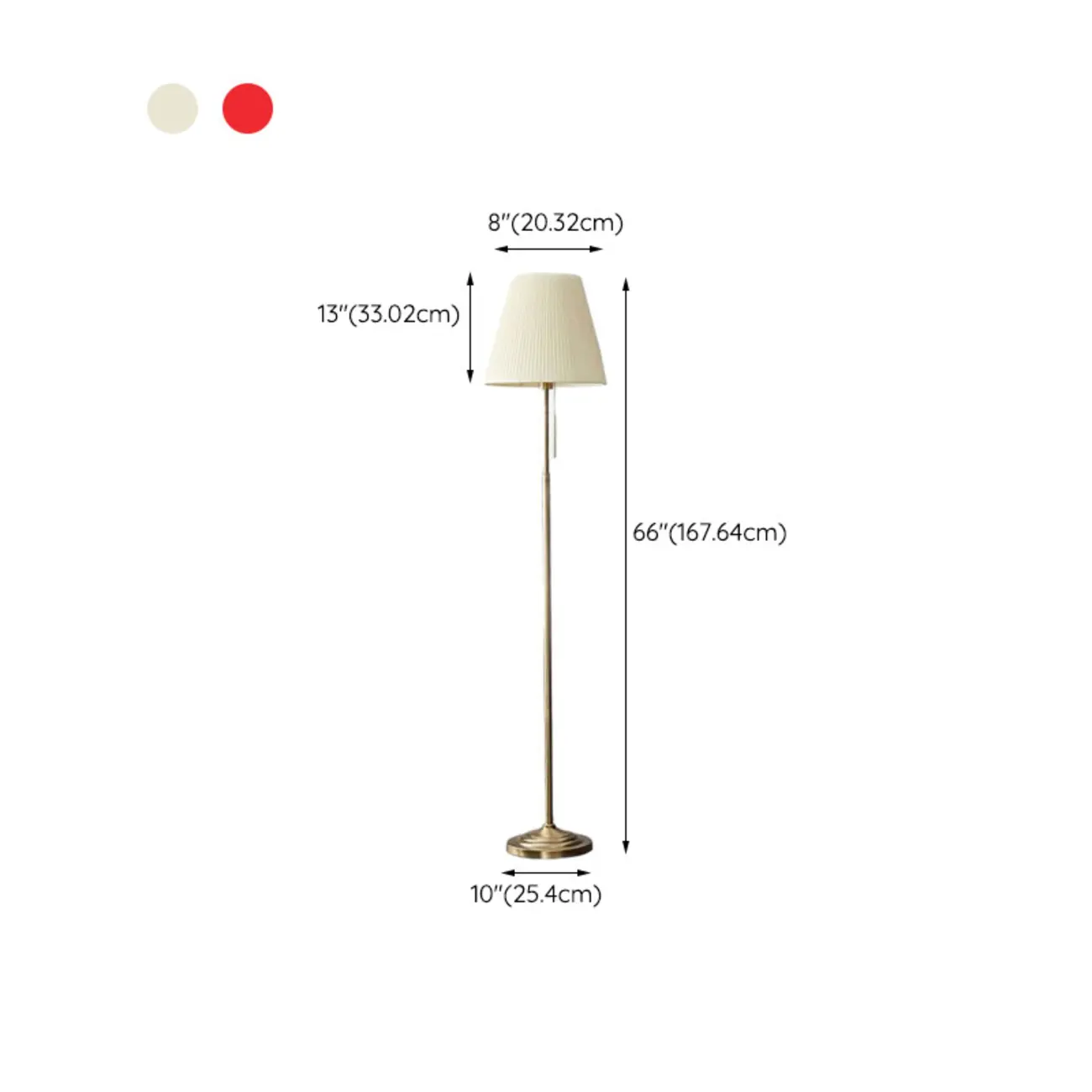 Modern Floor Lamp with Beige Fabric Lamp Shade for Living Room #size