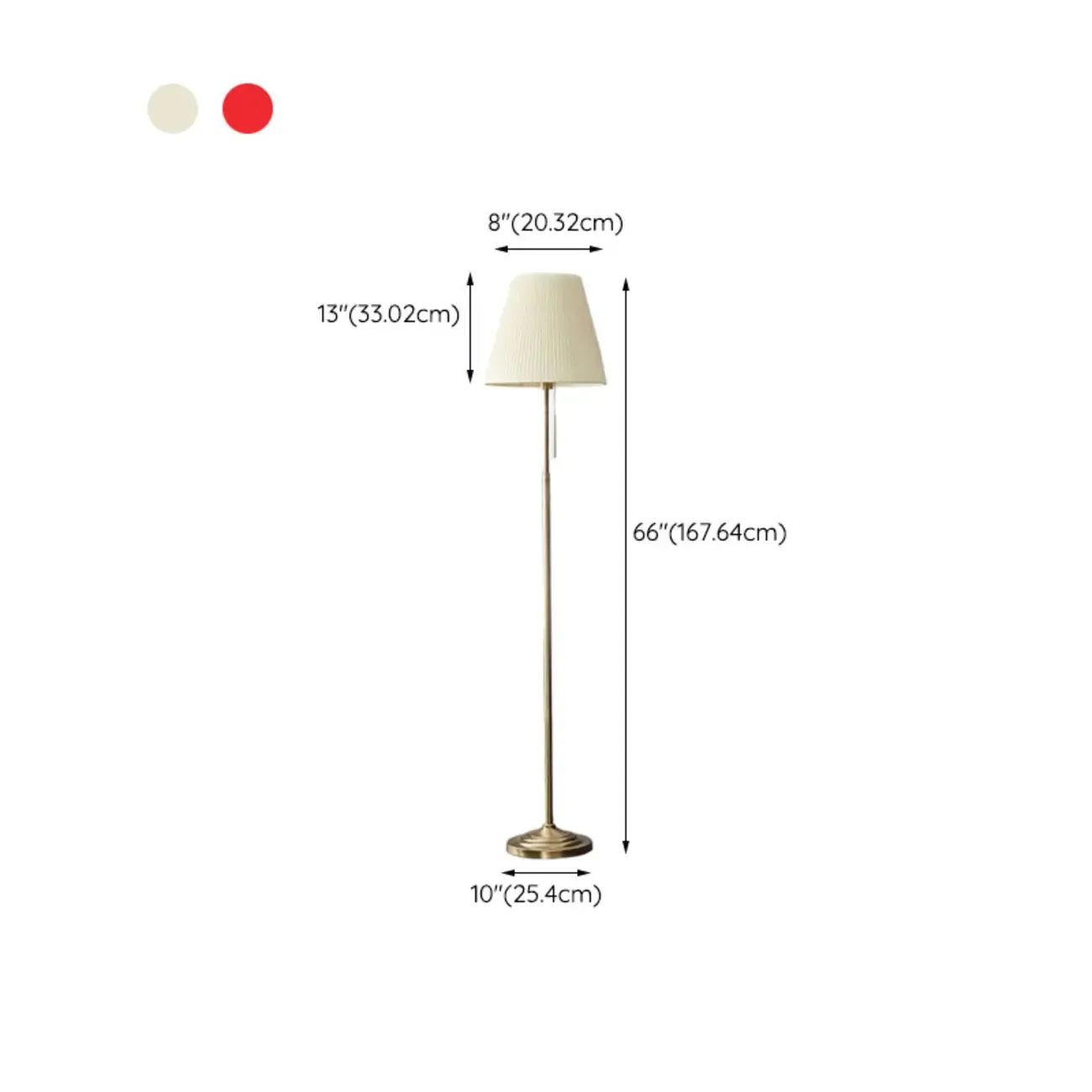 Modern Floor Lamp with Beige Fabric Lamp Shade for Living Room #size