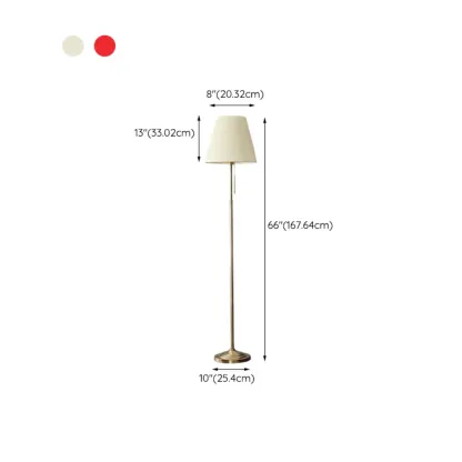 Modern Floor Lamp with Beige Fabric Lamp Shade for Living Room #size