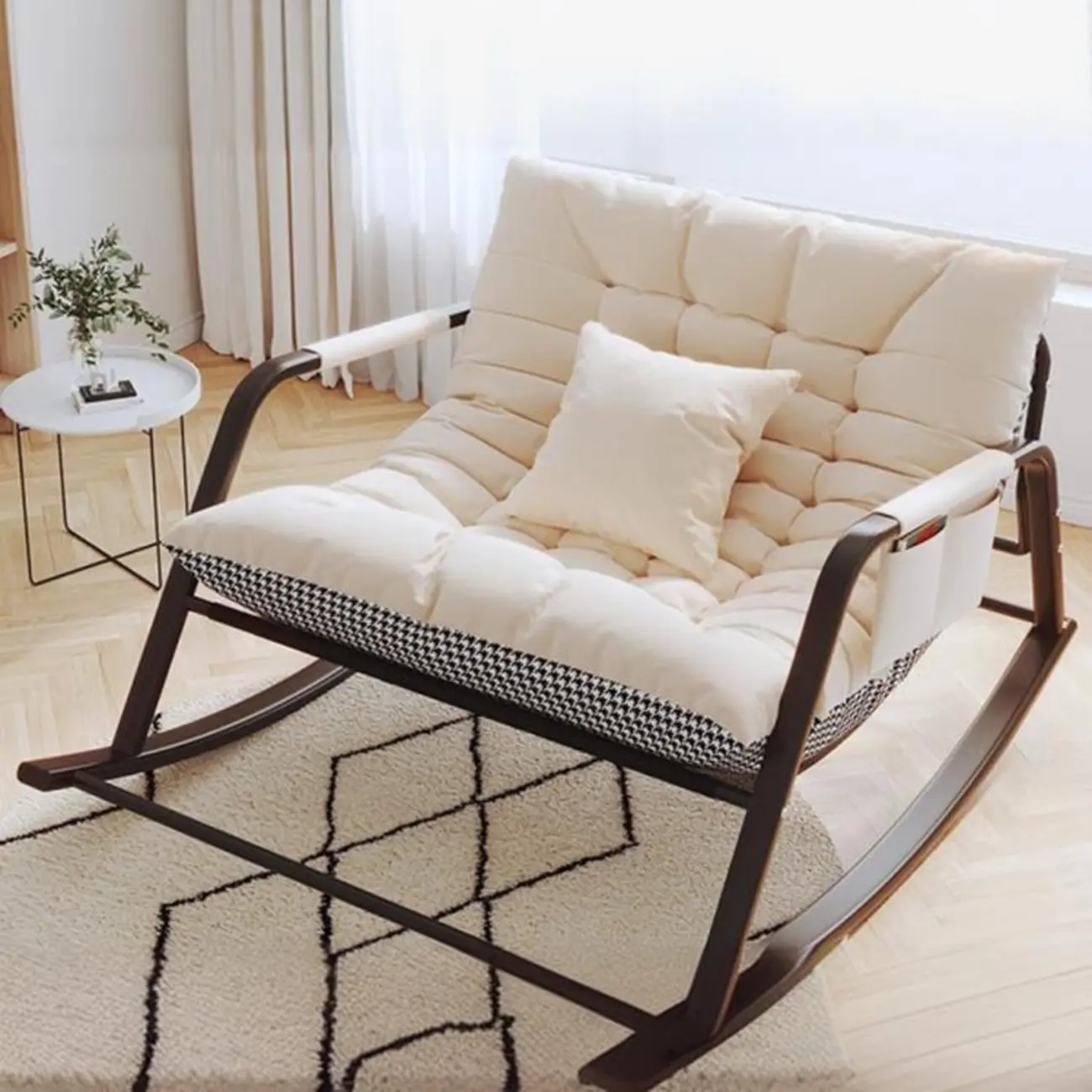 Modern Indoor Oversized Upholstered Rocking Chair Image - 2 | homeyfad