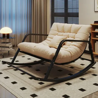 Modern Indoor Oversized Upholstered Rocking Chair Image - 1