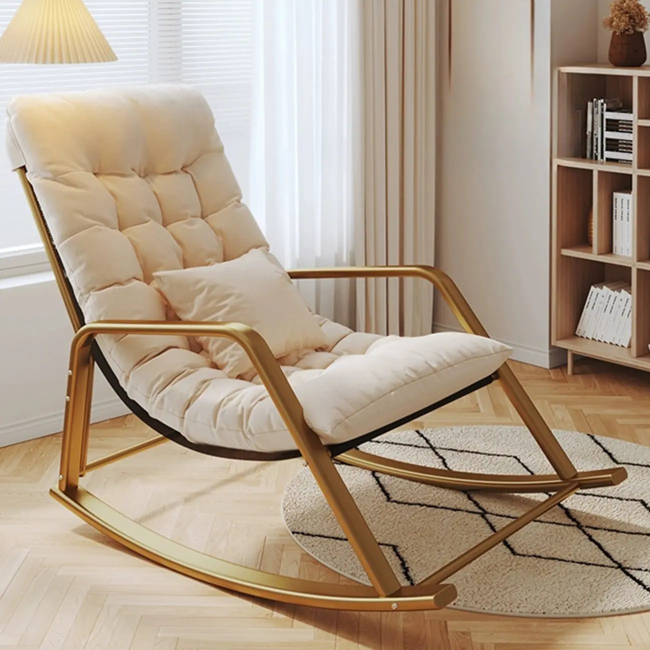 Modern Indoor Oversized Upholstered Rocking Chair Image - 11 | homeyfad