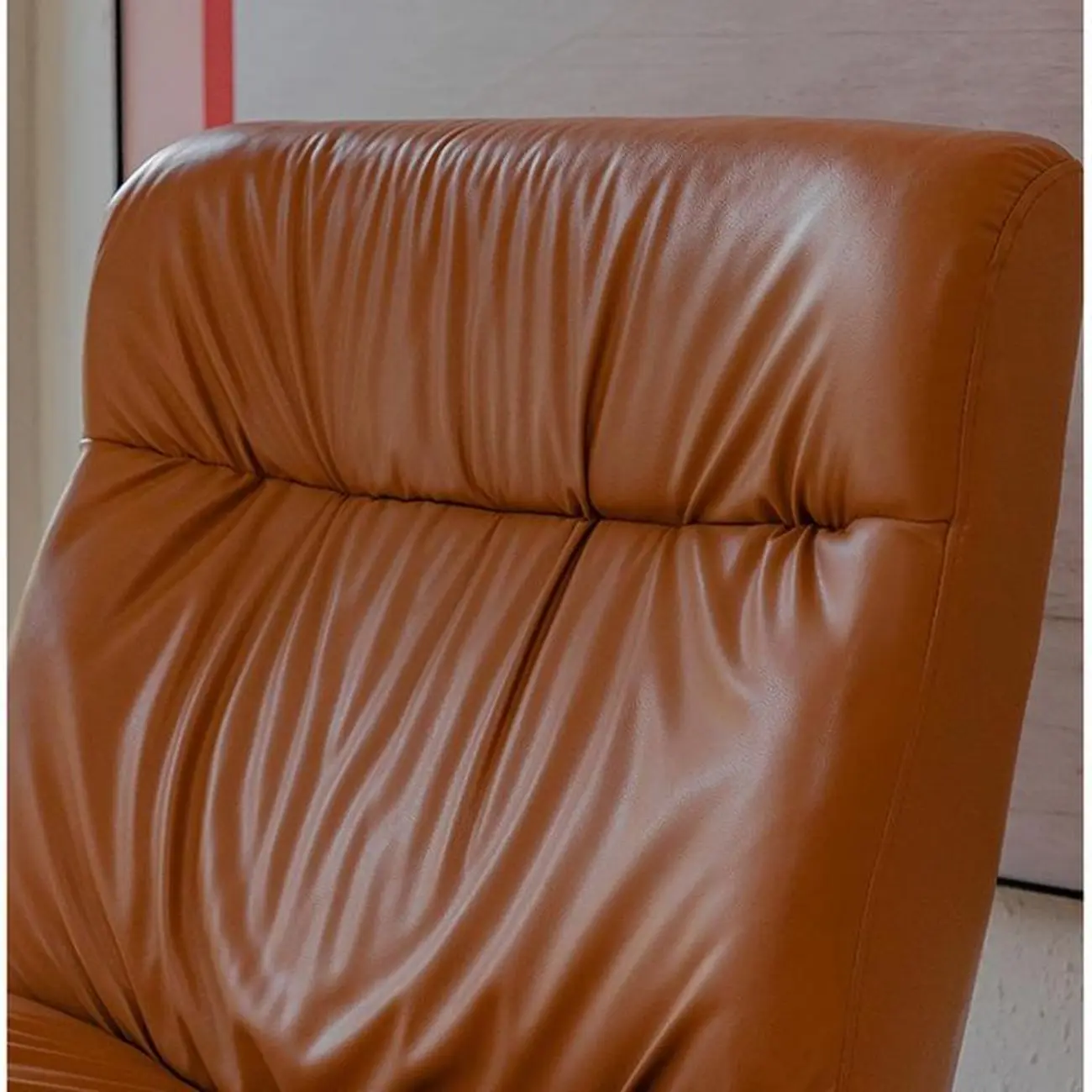 Faux Leather Upholstered Rocking Chair with Optional Ottoman Image - 13 | homeyfad