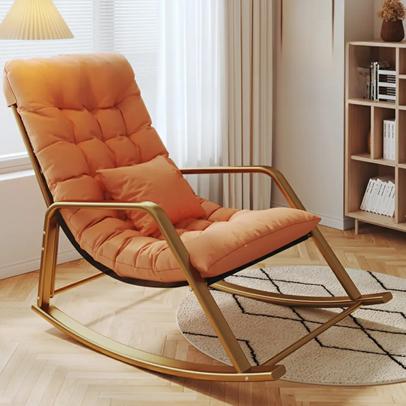 Modern Indoor Oversized Upholstered Rocking Chair Image - 13