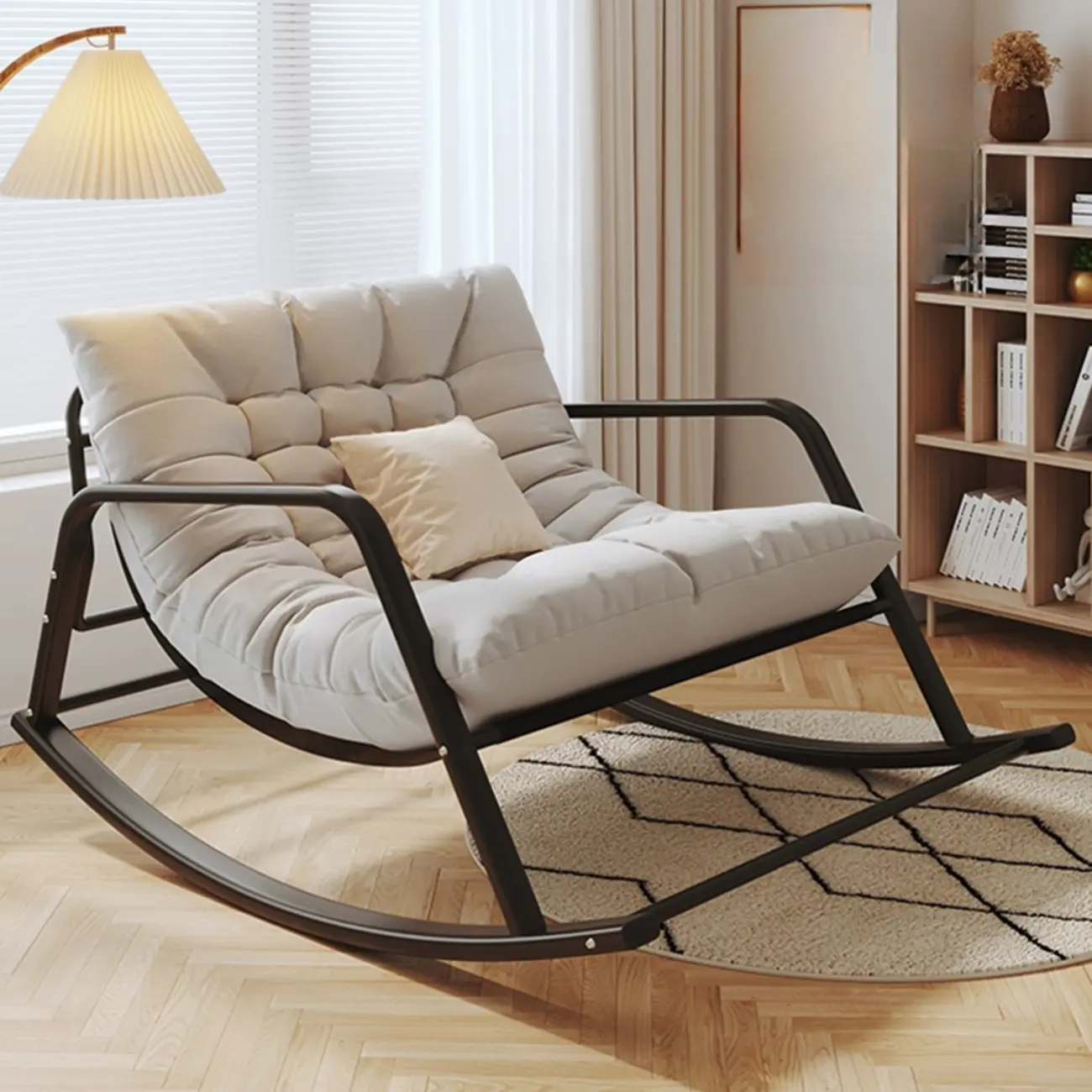 Modern Indoor Oversized Upholstered Rocking Chair Image - 14 | homeyfad