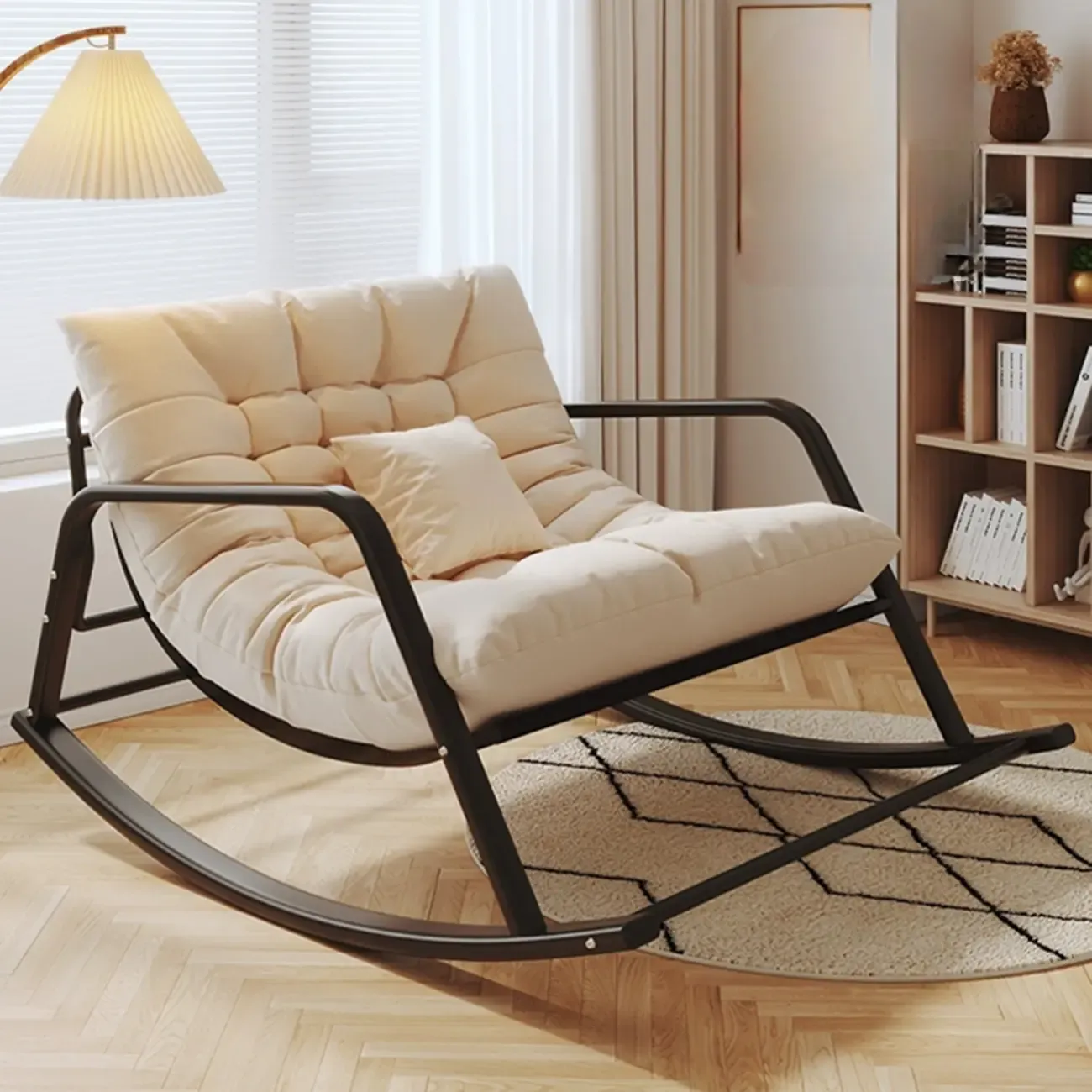Modern Indoor Oversized Upholstered Rocking Chair Image - 15