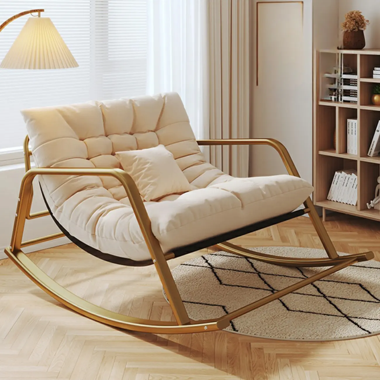 Modern Indoor Oversized Upholstered Rocking Chair Image - 16 | homeyfad
