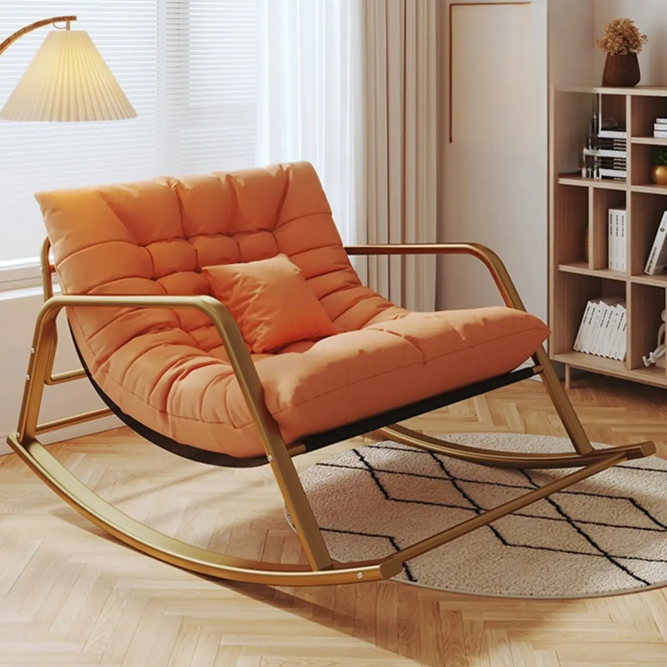 Modern Indoor Oversized Upholstered Rocking Chair Image - 18 | homeyfad