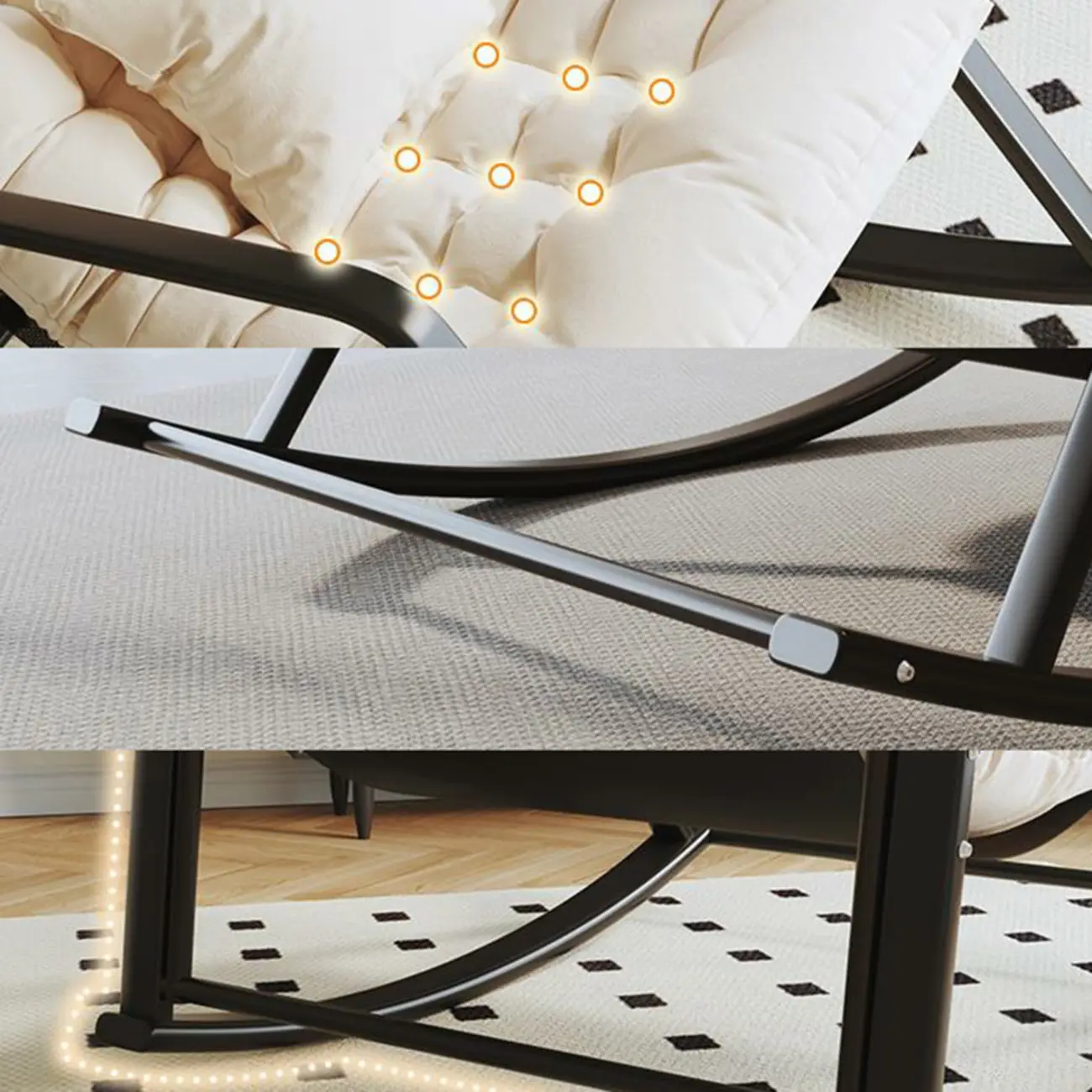 Modern Indoor Oversized Upholstered Rocking Chair Image - 9 | homeyfad