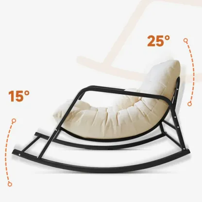 Modern Indoor Oversized Upholstered Rocking Chair Image - 7