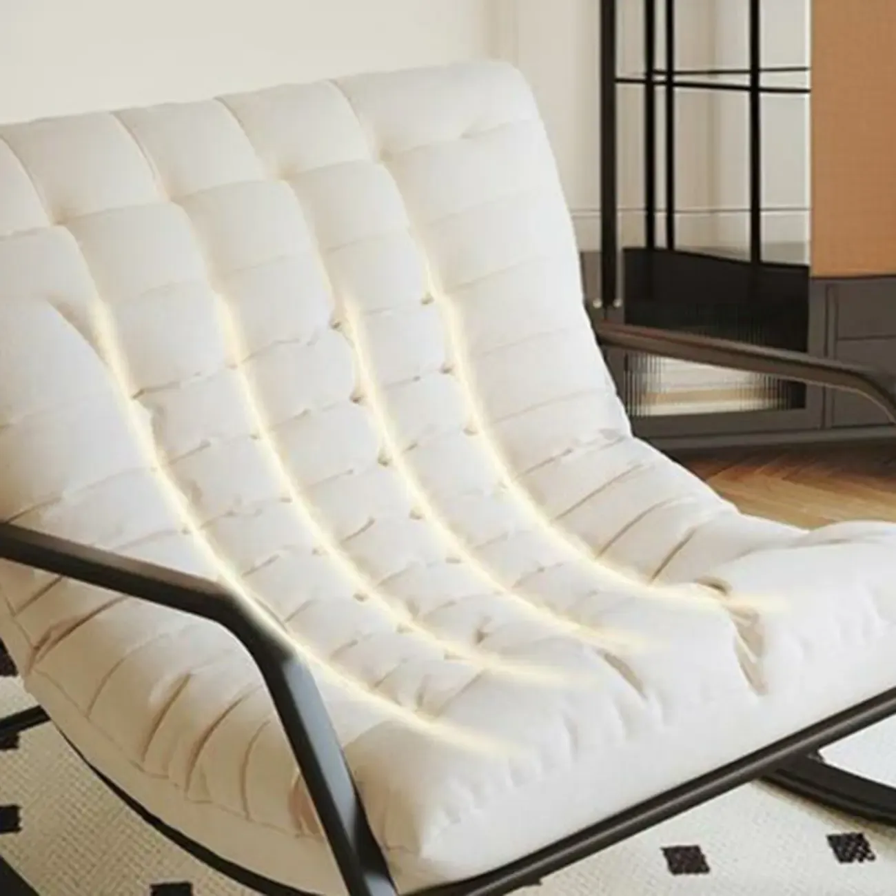 Modern Indoor Oversized Upholstered Rocking Chair Image - 8