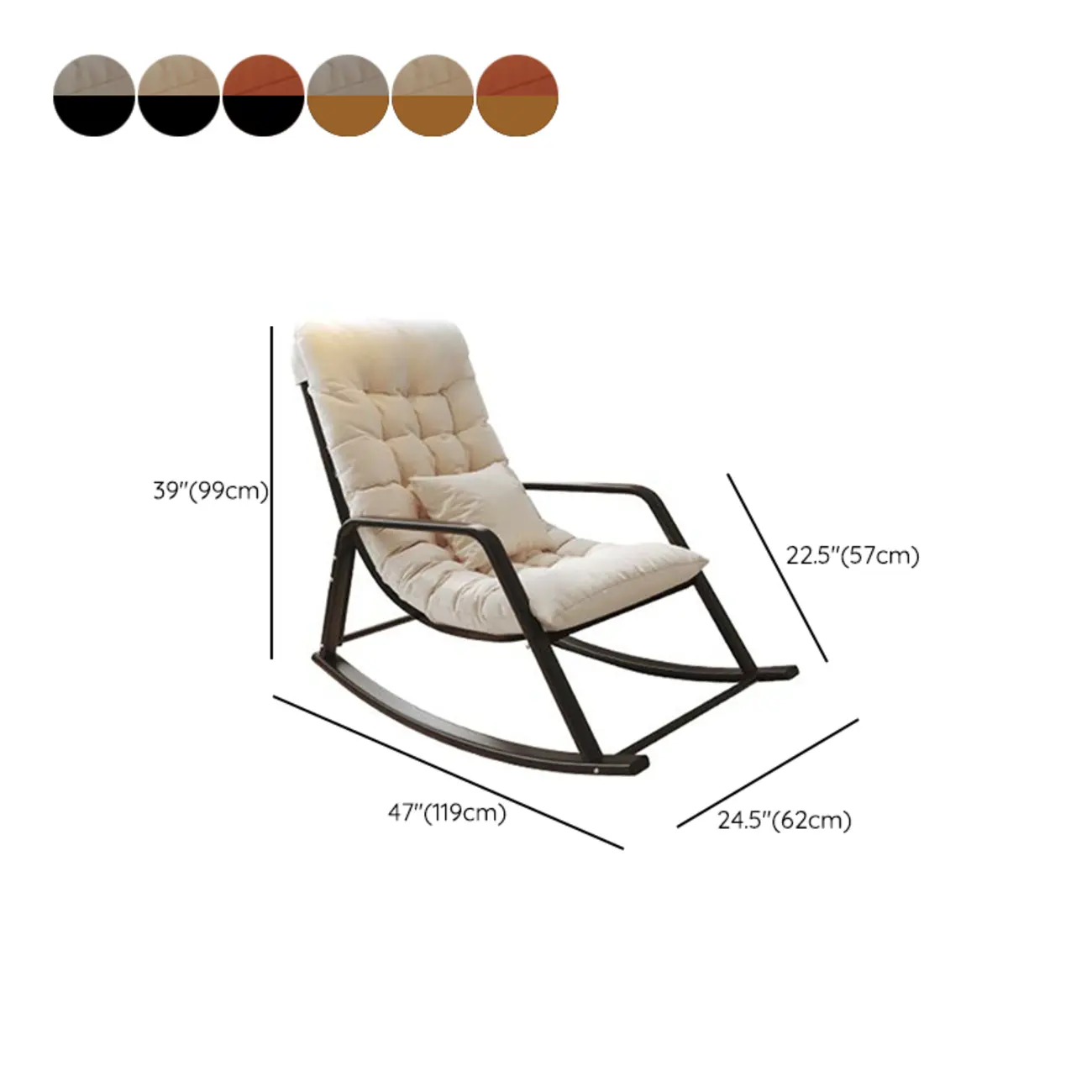 Modern Indoor Oversized Upholstered Rocking Chair Image - 21 | homeyfad