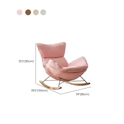 Upholstered Rocking Chair with Optional Ottoman for Living Room #size