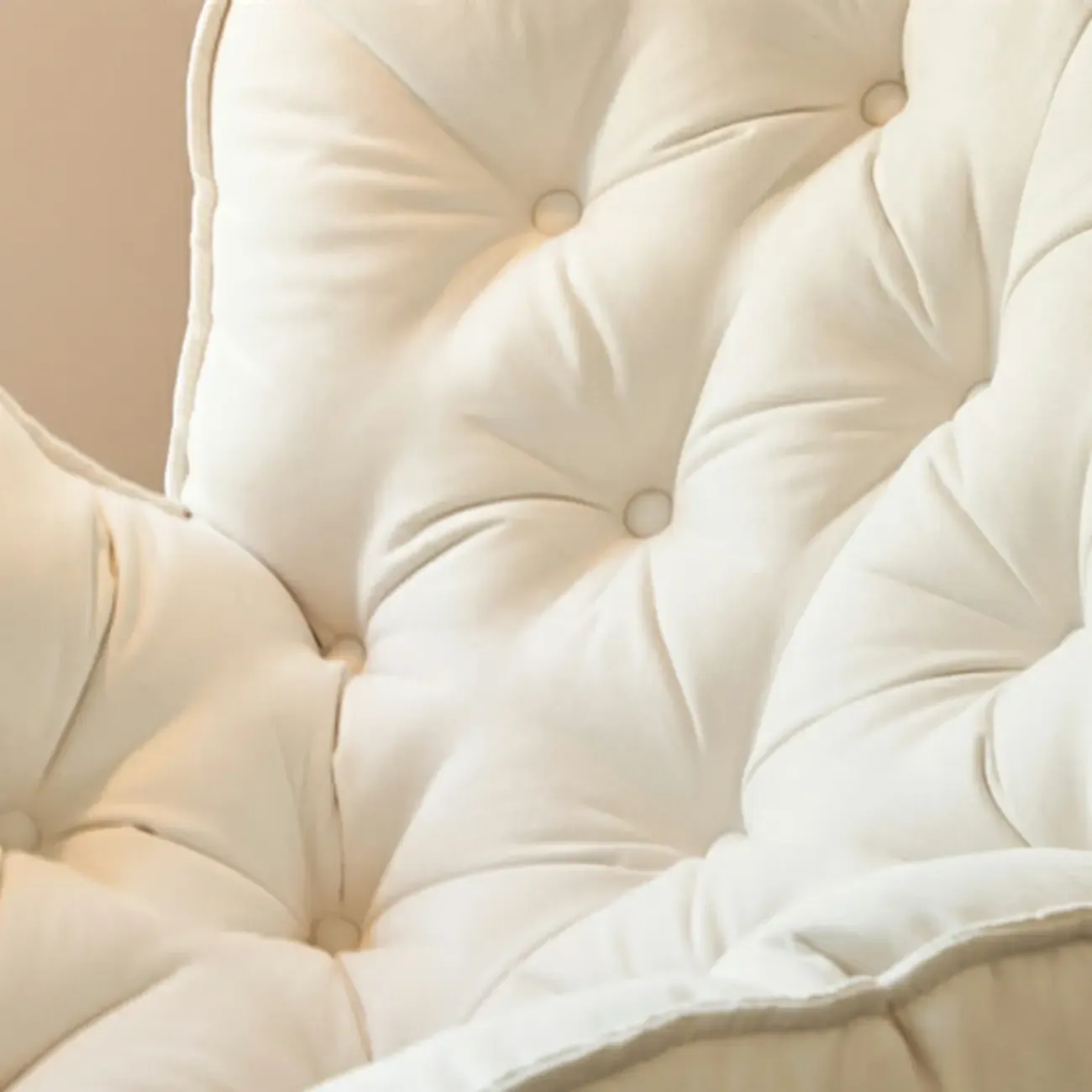 Creamy Upholstered Rocking Chair with Ottoman for Living Room Image - 12