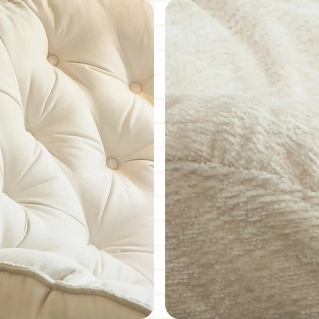 Creamy Upholstered Rocking Chair with Ottoman for Living Room Image - 15 | homeyfad