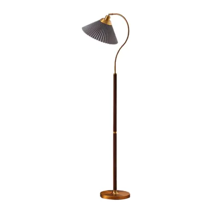Modern Floor Lamp with Pleated Shade for Living Room Image - 6
