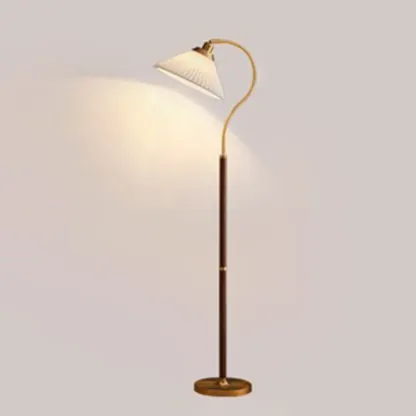 Modern Floor Lamp with Pleated Shade for Living Room Image - 8
