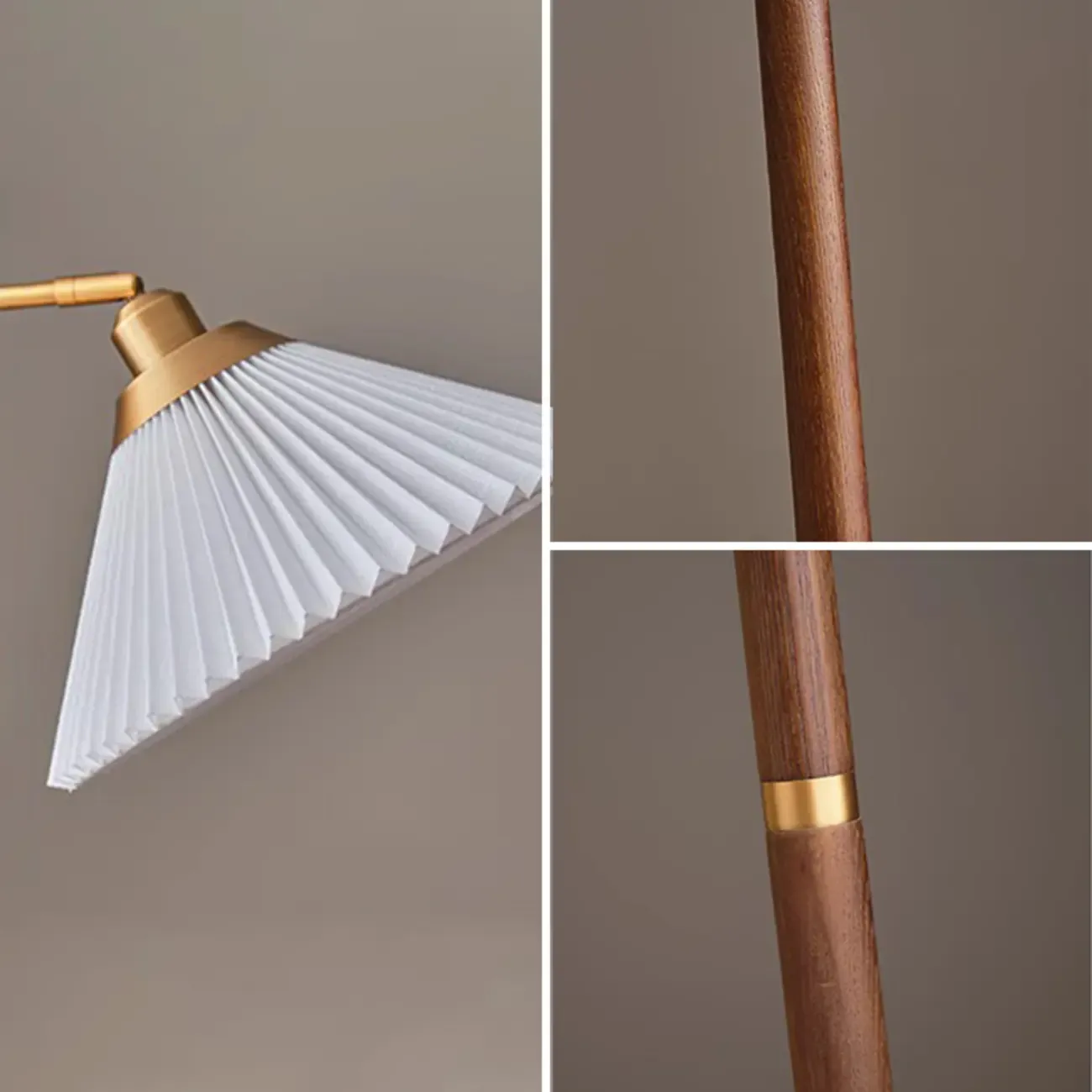 Modern Floor Lamp with Pleated Shade for Living Room Image - 9