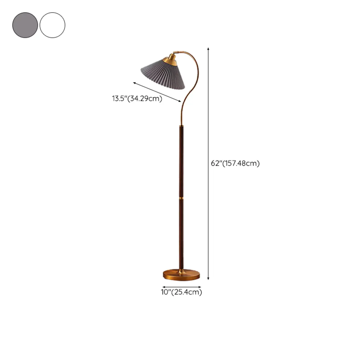 Modern Floor Lamp with Pleated Shade for Living Room #size | homeyfad
